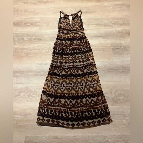 London Times Spaghetti Strap, Key Hole V Neck, Floral Animal Print, Maxi Dress 8 - Picture 4 of 12